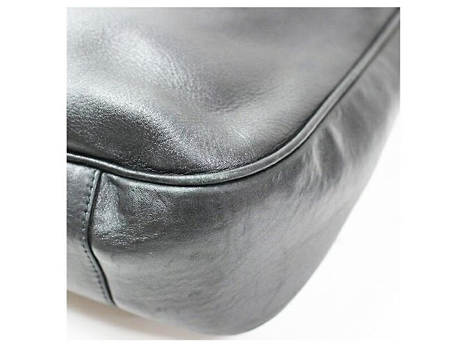Borsa a tracolla Gucci Bamboo in pelle nera - vista 7