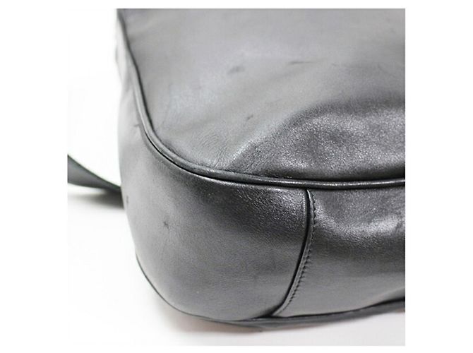 Borsa a tracolla Gucci Bamboo in pelle nera - vista 8