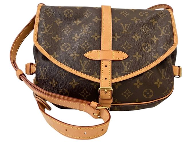 Borsa a tracolla Louis Vuitton Saumur 30 Monogram - vista 3