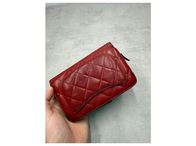 Chanel cartera de piel acolchada en rojo - vista 7