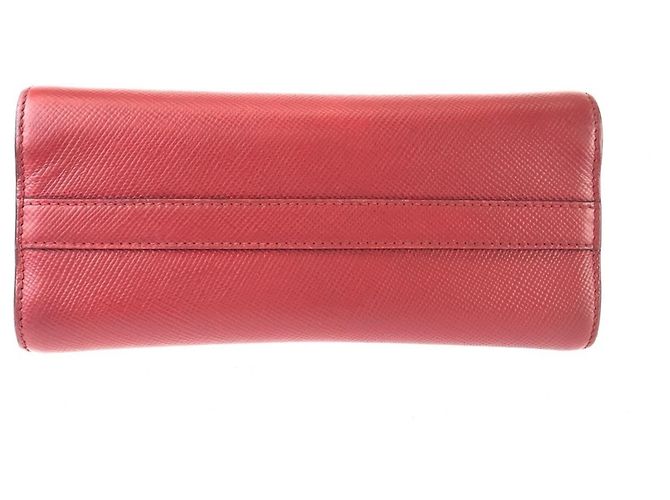 Borsa a tracolla Pochette Prada Saffiano con catena in pelle rossa - vista 10