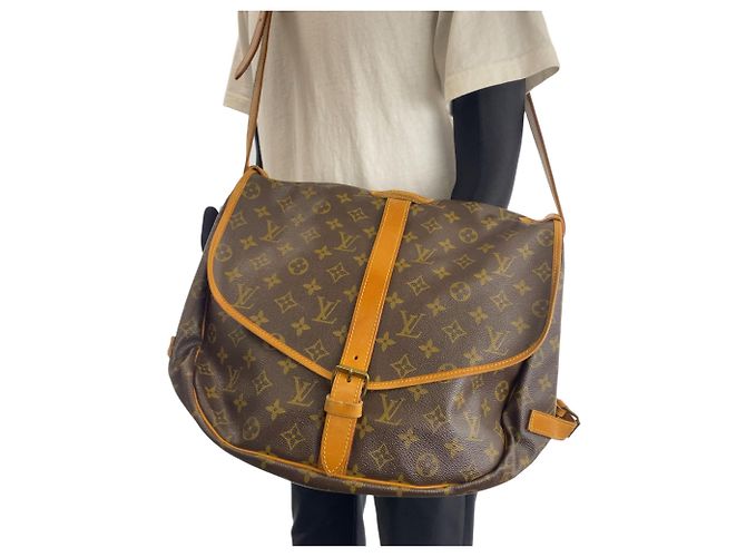 Borsa a tracolla Louis Vuitton Monogram Saumur 35 - vista 3