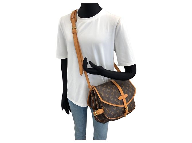 Borsa a spalla Louis Vuitton Monogram Saumur 30 - vista 7