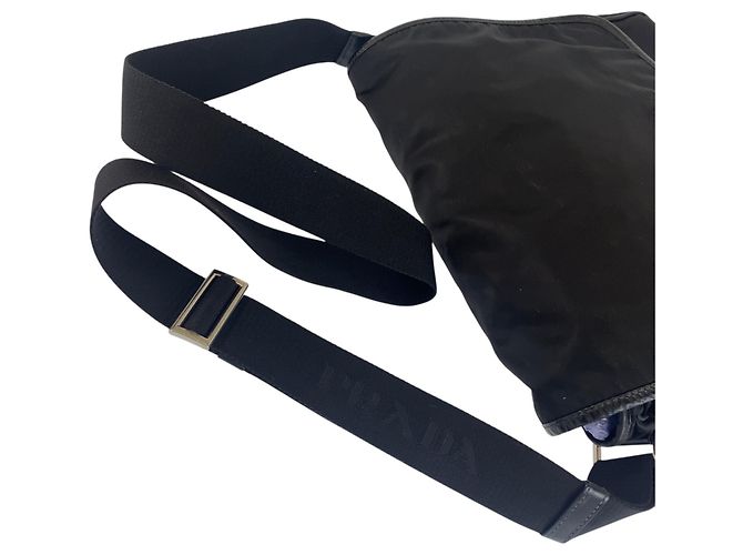 Sac messager Prada en tissu jacquard avec logo - vue 4