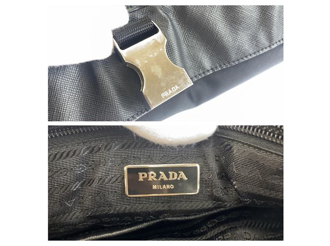 Sac messager Prada en tissu jacquard avec logo - vue 9
