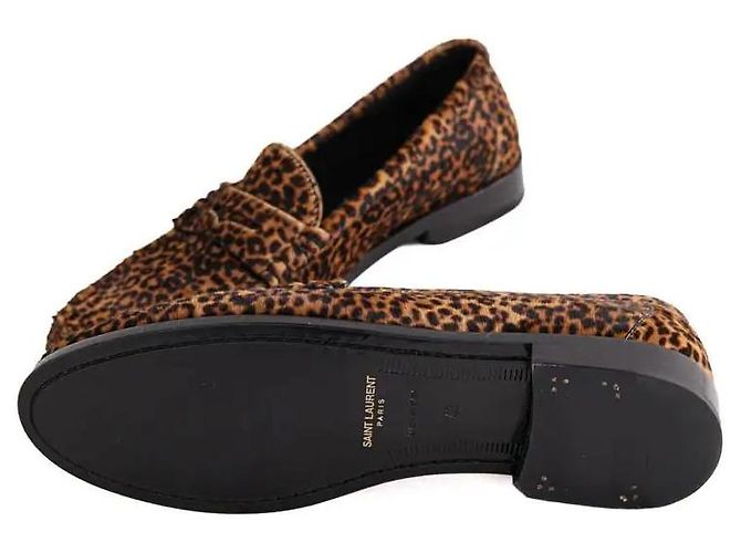 Autre Marque Mocassini Saint Laurent in pelle marrone - vista 6
