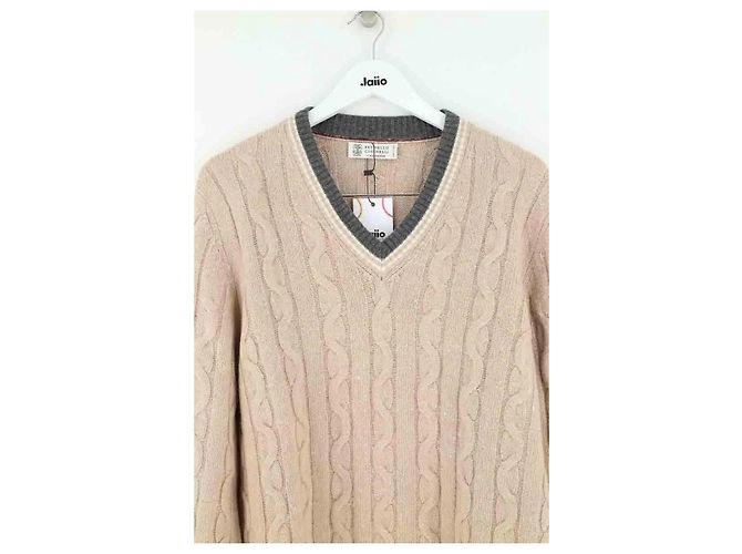 Brunello Cucinelli Kaschmirpullover beige Herren L - Ansicht 2