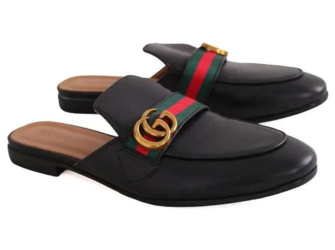 Mules Gucci in pelle nera da uomo - vista 3
