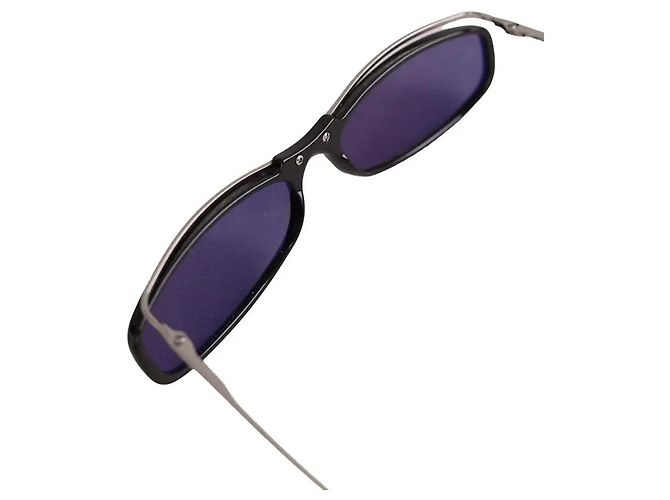 Occhiali da sole Gucci in metallo nero - vista 3