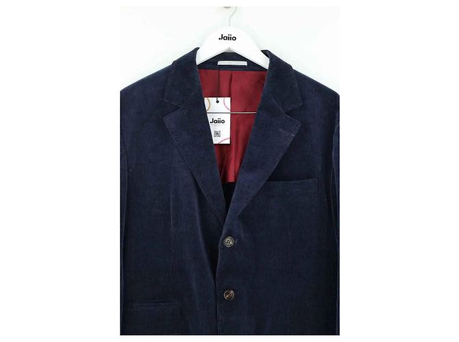 Giacca Brunello Cucinelli in cotone blu navy - vista 2