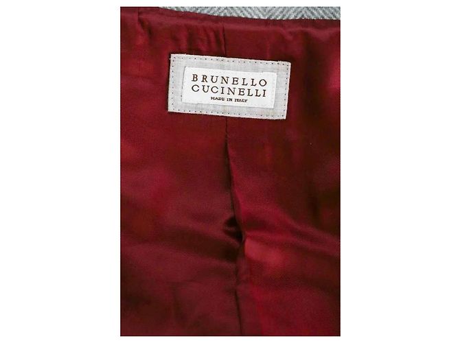 Brunello Cucinelli Grey Wool Coat Men - view 5