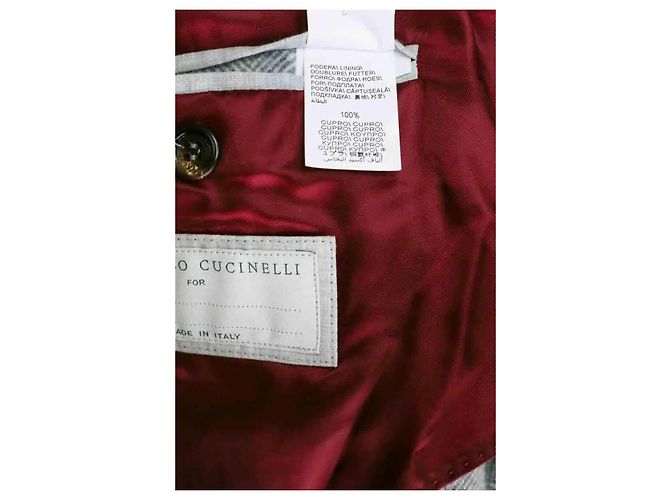 Brunello Cucinelli Grey Wool Coat Men - view 7