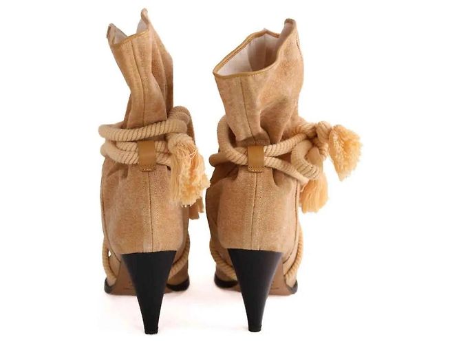Isabel Marant Stivali stringati CANVAS SUMMER B gialli - vista 2