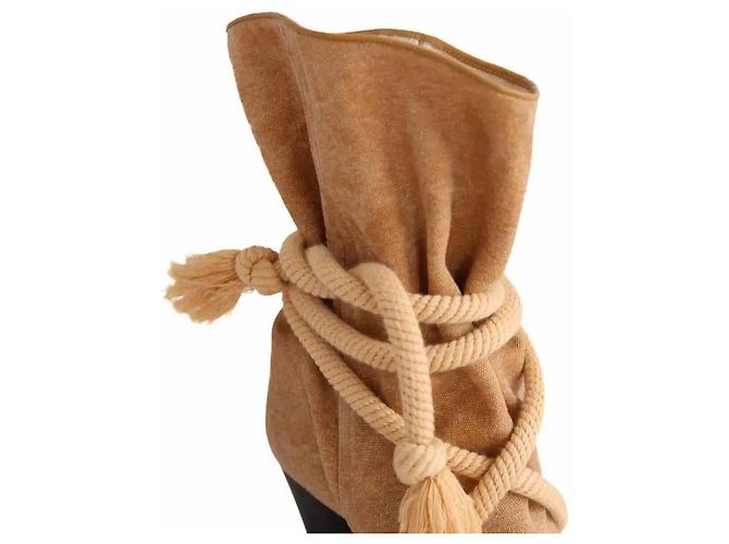 Isabel Marant Stivali stringati CANVAS SUMMER B gialli - vista 4