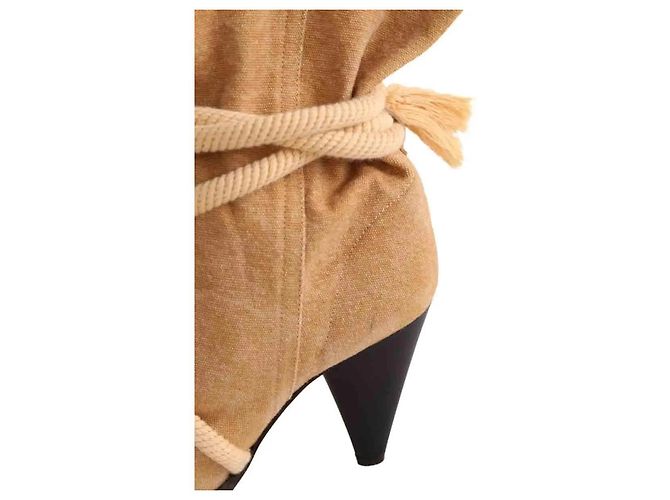 Isabel Marant Stivali stringati CANVAS SUMMER B gialli - vista 5