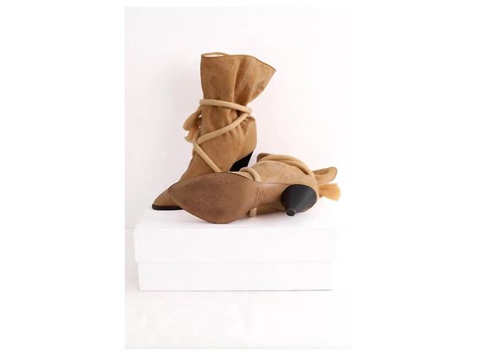 Isabel Marant Stivali stringati CANVAS SUMMER B gialli - vista 6