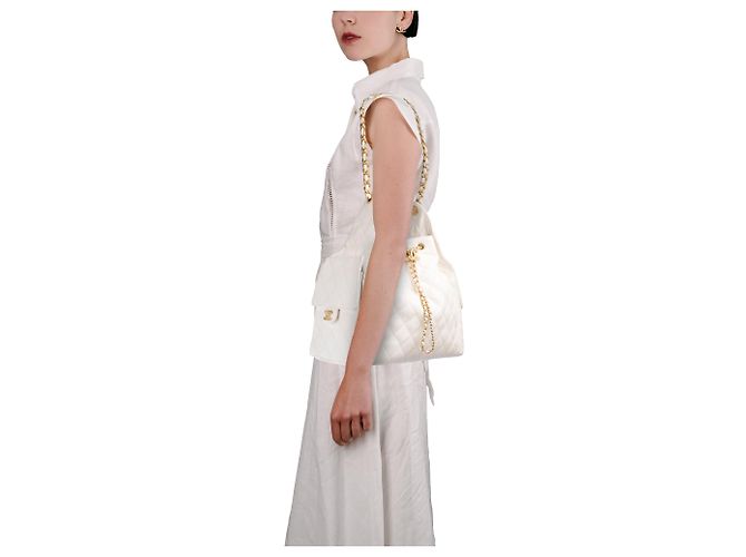 Borsa CHANEL in Pelle Bianca - 104026 - vista 15