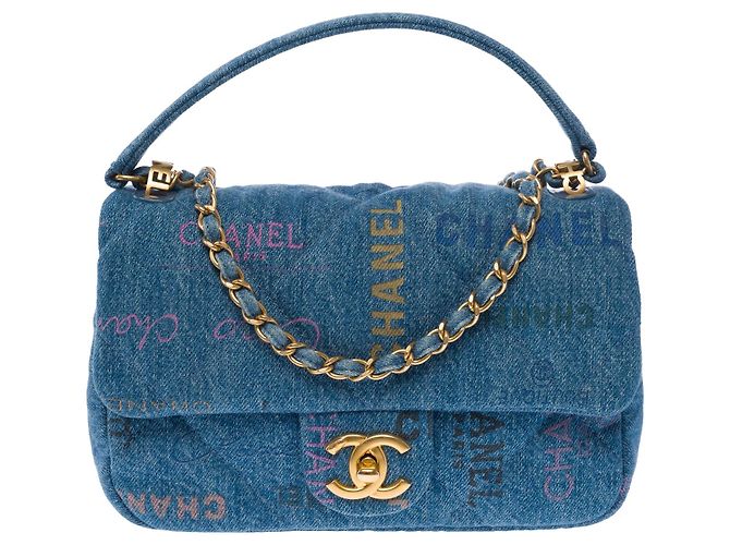 Borsa CHANEL Timeless/Classique in Denim Blu - 104024 - vista 14