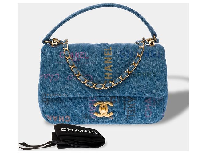 Borsa CHANEL Timeless/Classique in Denim Blu - 104024 - vista 2