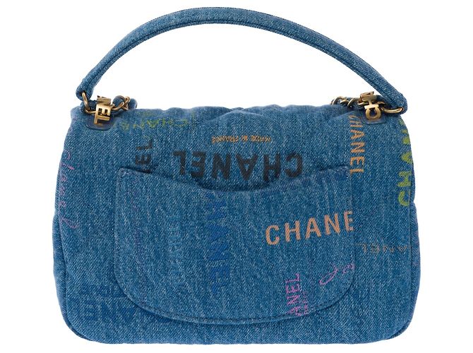 Borsa CHANEL Timeless/Classique in Denim Blu - 104024 - vista 4
