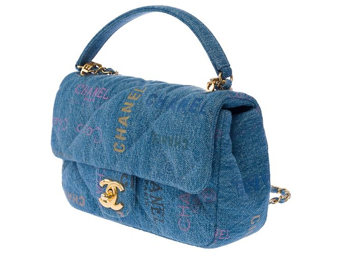 Borsa CHANEL Timeless/Classique in Denim Blu - 104024 - vista 5