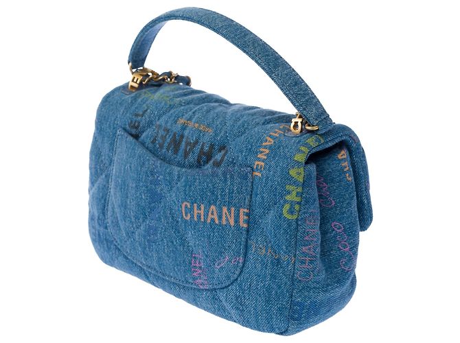 Borsa CHANEL Timeless/Classique in Denim Blu - 104024 - vista 6