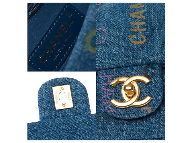 Borsa CHANEL Timeless/Classique in Denim Blu - 104024 - vista 7