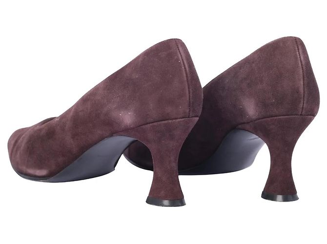 Zapatos de tacón CC Chanel en ante marrón chocolate - vista 3