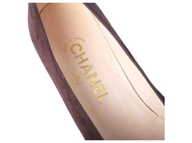 Zapatos de tacón CC Chanel en ante marrón chocolate - vista 5