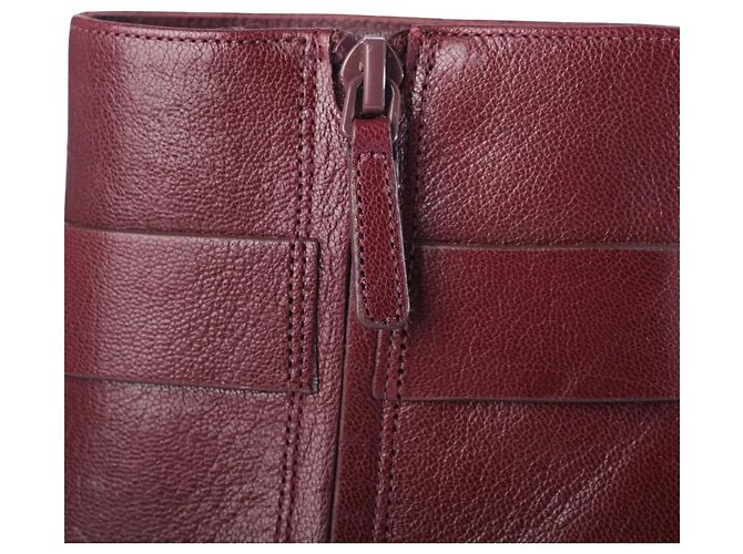 Botines de tacón de piel Dark Carmine con cierre giratorio Tory Burch - vista 4