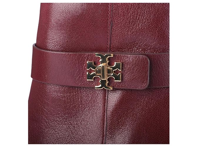 Botines de tacón de piel Dark Carmine con cierre giratorio Tory Burch - vista 5