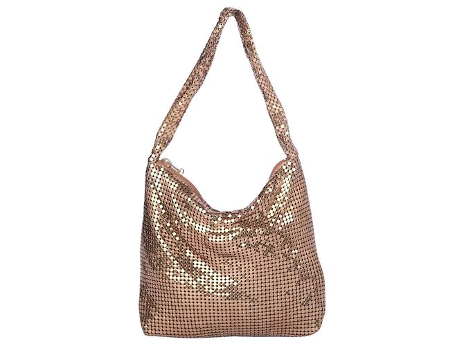 Autre Marque Borsa Hobo in maglia metallica dorata Whiting & Davis - vista 2