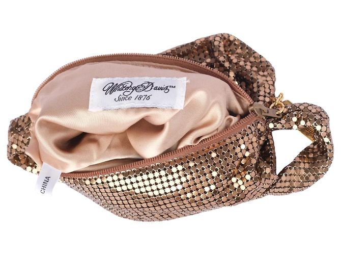 Autre Marque Borsa Hobo in maglia metallica dorata Whiting & Davis - vista 6
