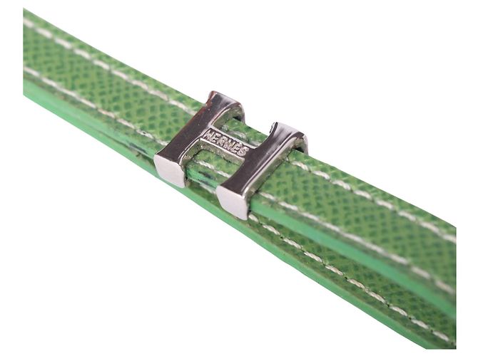 Tracolla per cellulare Hermès in pelle Sellier verde - vista 3