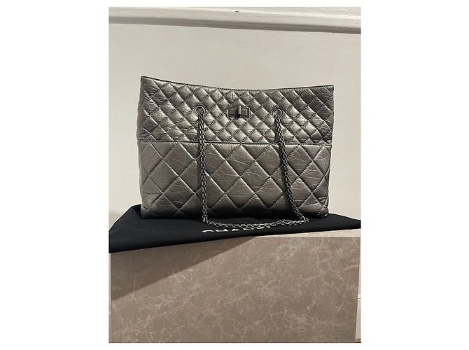 Borsa tote Chanel argento 2.55 - vista 11