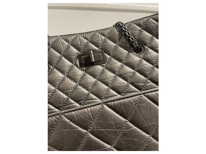 Borsa tote Chanel argento 2.55 - vista 6