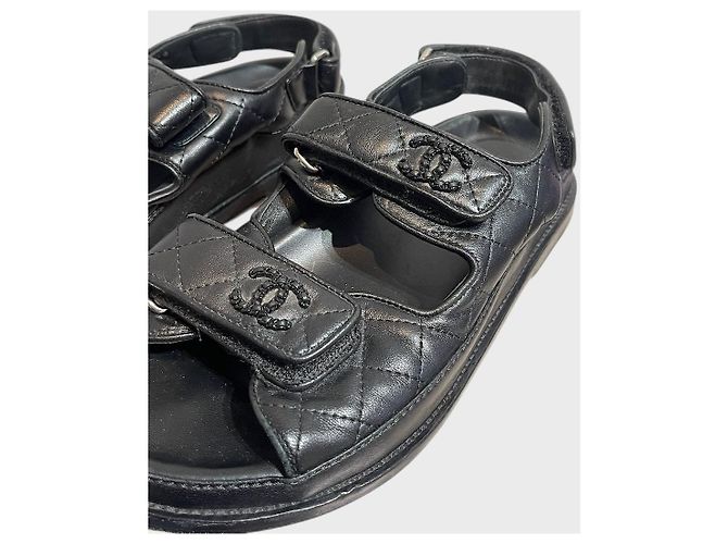 Sandali Chanel Dad neri T.35.5 - vista 4