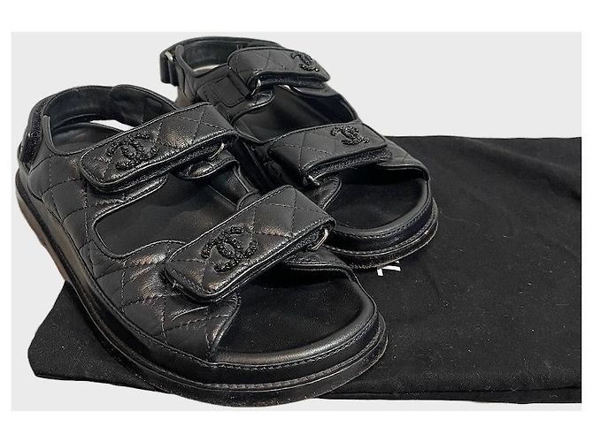 Sandali Chanel Dad neri T.35.5 - vista 9