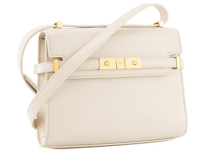 Autre Marque SAINT LAURENT - Mini borsa a tracolla Manhattan in pelle liscia beige - vista 2