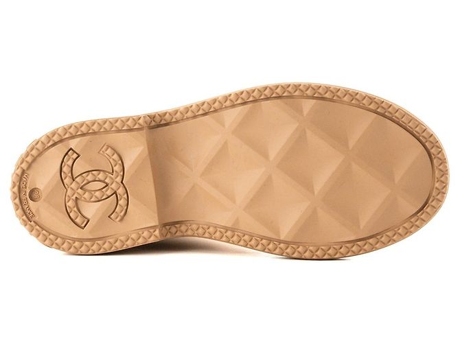 CHANEL - Botas de lluvia Chanel de goma beige (T36) - vista 3