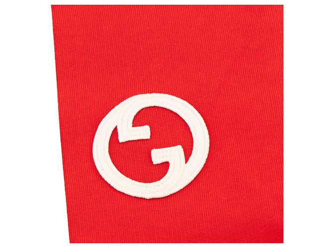 GUCCI - Chaleco Interlocking Gucci de algodón rojo y blanco (M) - vista 2