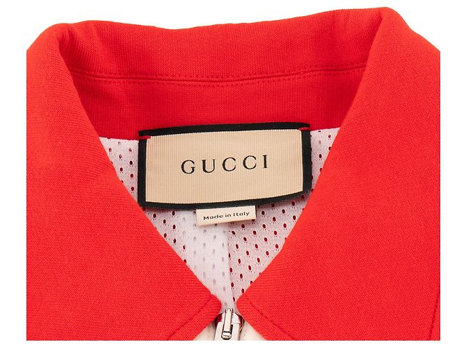 GUCCI - Chaleco Interlocking Gucci de algodón rojo y blanco (M) - vista 3
