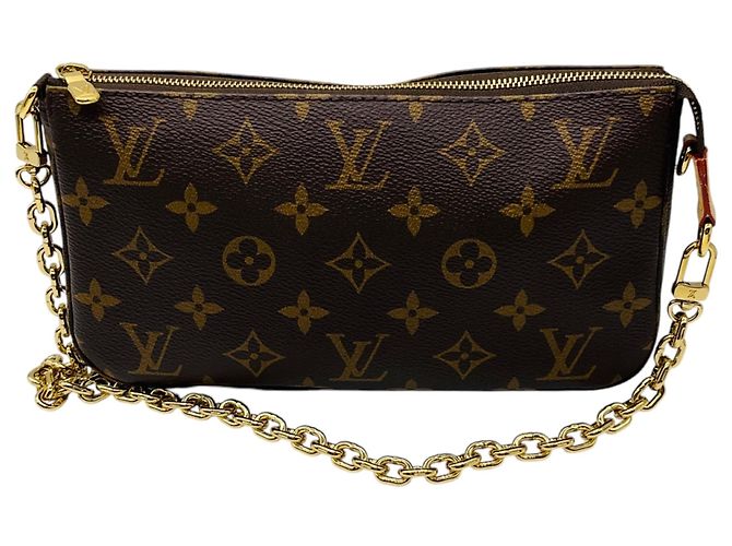 Borsa a tracolla Louis Vuitton Brown Monogram Canvas Pochette Accessoires - vista 3