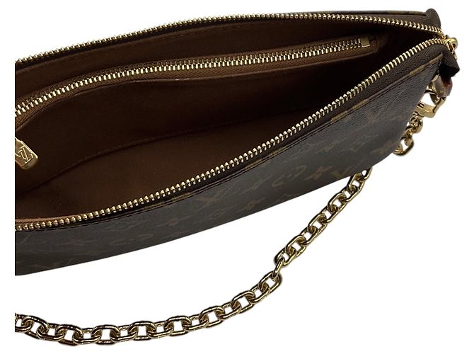 Borsa a tracolla Louis Vuitton Brown Monogram Canvas Pochette Accessoires - vista 6