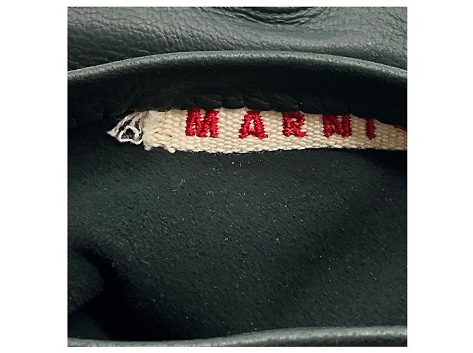 Marni lange Lederhandschuhe in Dunkelgrün - Ansicht 4