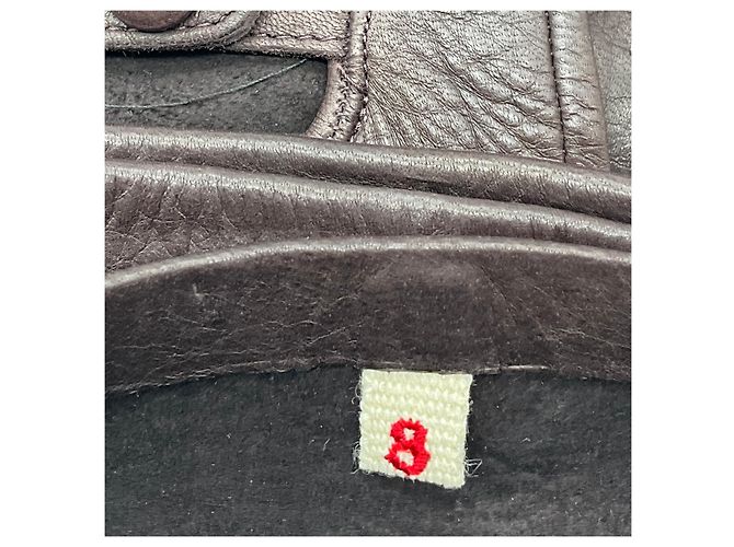 Marni lange Lederhandschuhe dunkelbraun - Ansicht 3