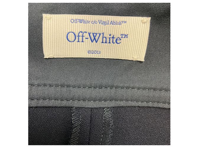 Off White Pantalones de lana elástica azul marino Off-White - vista 4