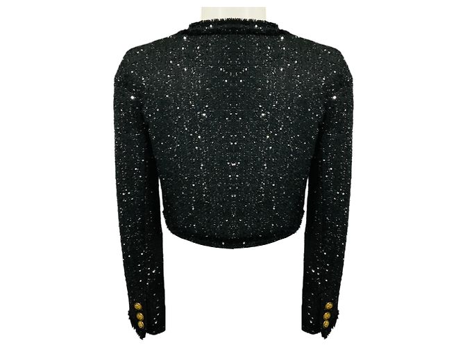 Autre Marque Giacca boxy Dumont in tweed nero Alice + Olivia - vista 3