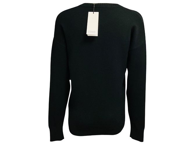 Autre Marque SPRWMN Kaschmir-Strickpullover mit Rundhalsausschnitt, langen Ärmeln und Herz-Design Schwarz / Weiß - Ansicht 3