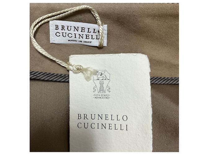 Minifalda de ante Taupe Beige Brunello Cucinelli con Monili - vista 4